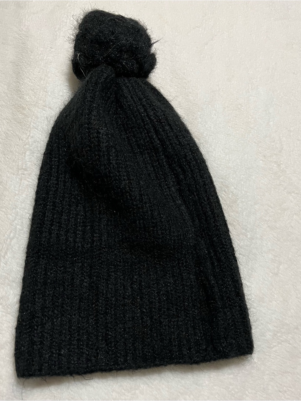 Zara Black Pom-Pom Knit Beanie